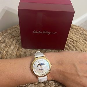 Salvatore Ferragamo Moon Phase White watch